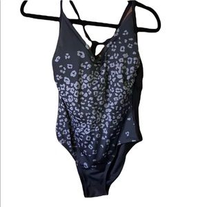 Kona Sol Animal Spot Print Swimsuit Plus Size NEW